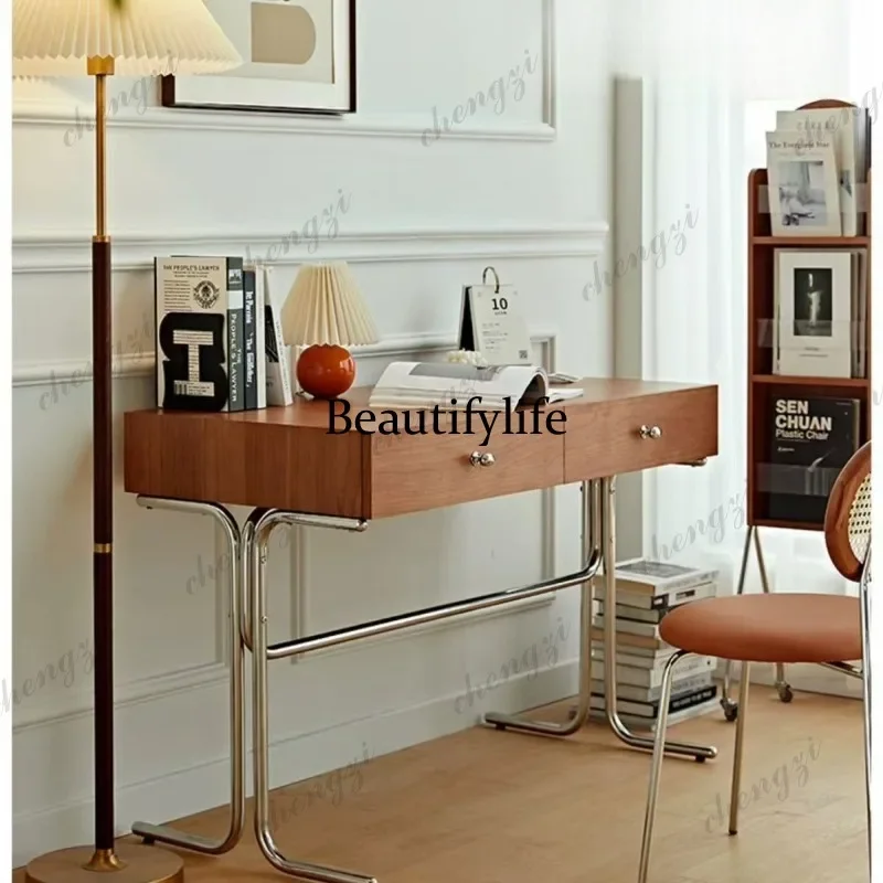 B573 Nordic Retro Office Desks Mid-Century Style Wood Study Computer Executive Desk Creative Living Room Commercial Furniture