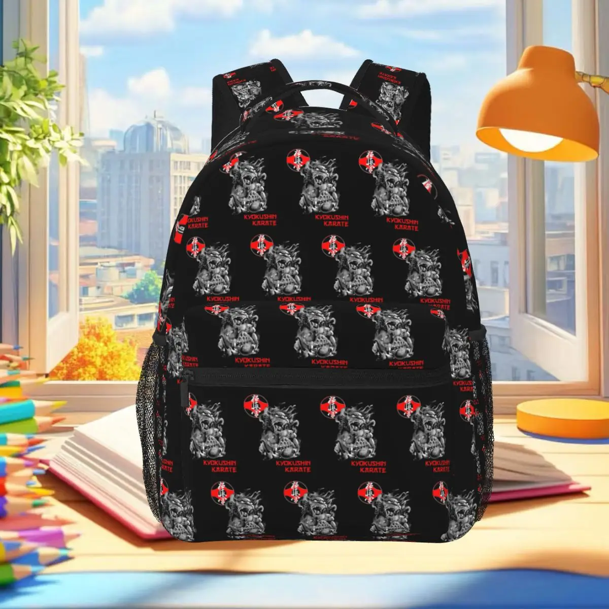Kyokushi Karate Kumite Scene Backpack Student Boys Girls BookBag Children School Bag Computer Shoulder Bags for Men Women
