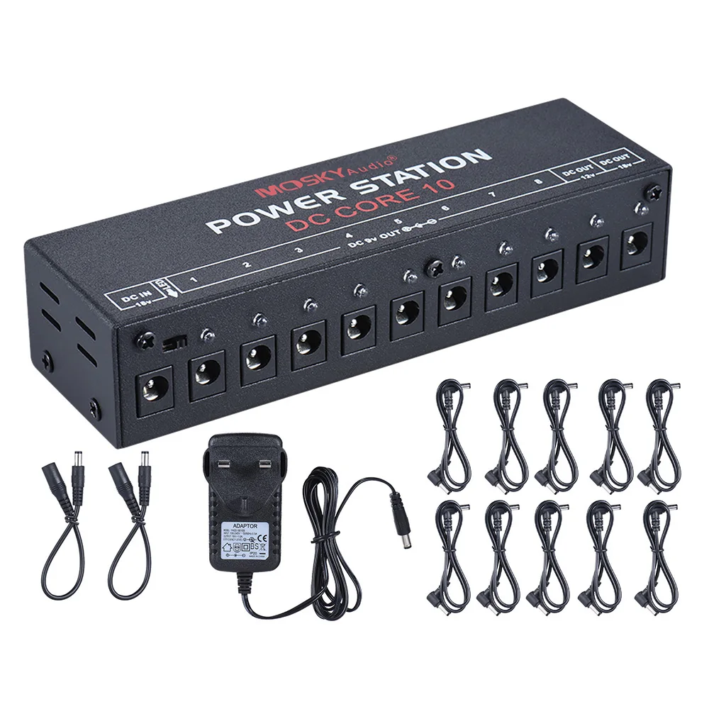 MOSKY Power Supply Guitar Effect Pedal Power Supply DC CORE 10 DC Outputs For 18V 12V 9V Guitar Effect Pedal Power