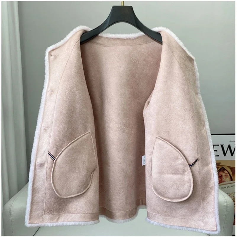 Women Winter  Wool Fur Coat Jacket Female Girl Sheep Shearing Coats Lady Over Size Parka Trench CT269