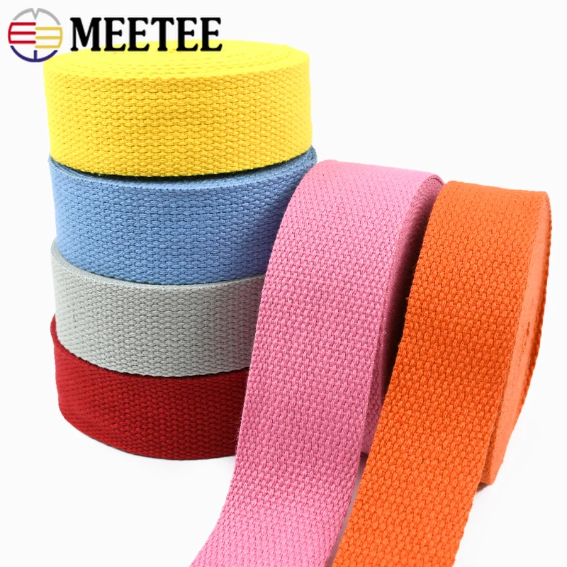 1-10Meters Meetee 32mm Canvas Webbing Tape Cotton Bag Strap Clothes Ribbon Dog Collar Band Bias Binding DIY Sewing Accessories