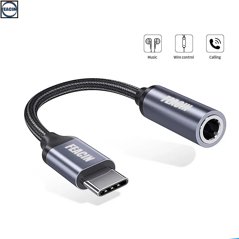 Tipo-c 3.5 jack cabo de áudio usb c para 3 5mm jack aux adaptador acessórios do telefone cabo adaptador usb tipo c usb c adaptador fone de ouvido