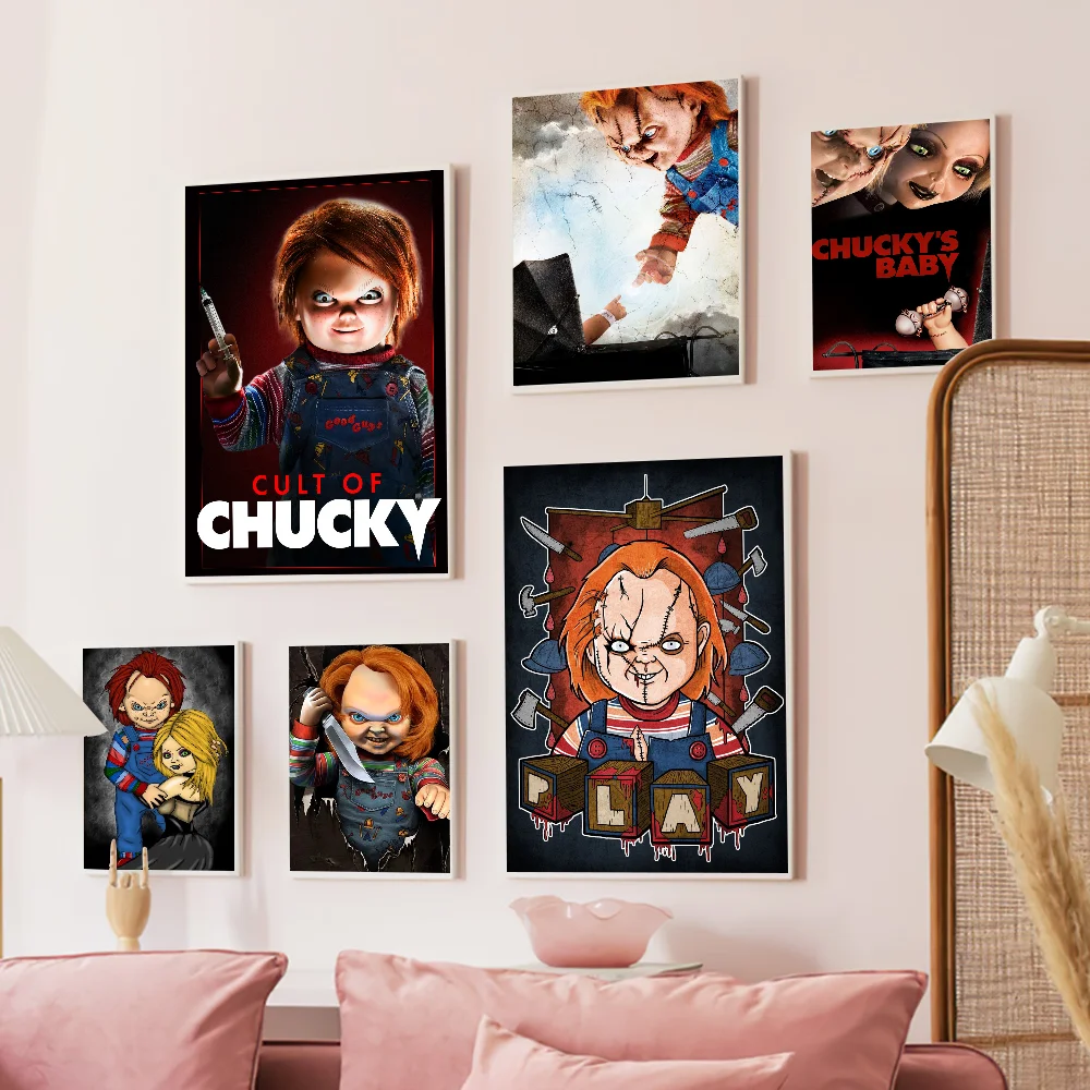 B-bride Of C-chucky DIY Sticky Poster Waterproof Paper Sticker Coffee House Bar Stickers Wall Painting