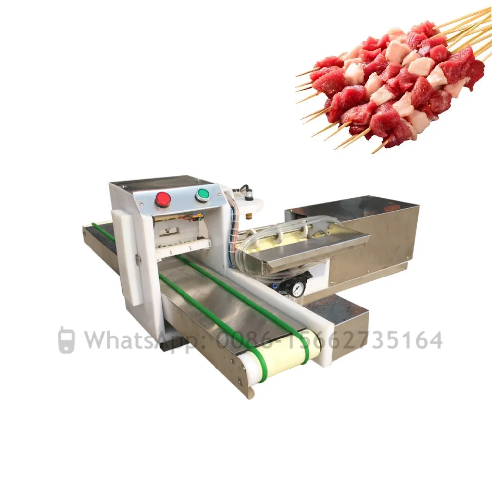 Automatic Satay Meat Skewer Machine Toothpick Kebab Mutton Beef Pork Chicken Meat Skewer Making Machine