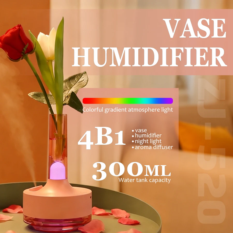 Diffuseur d'arômes 2026, humidificateur à brume froide rechargeable, veilleuse 7 couleurs, 300 ml, diffuseur d'huiles essentielles silencieux pour la maison