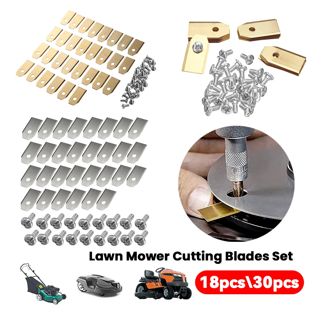 

150 шт. лезвий для газонокосилок из нержавеющей стали с комплектом винтов, замена для роботизированных газонокосилок Husqvarna Automower/Gardena, ремонт