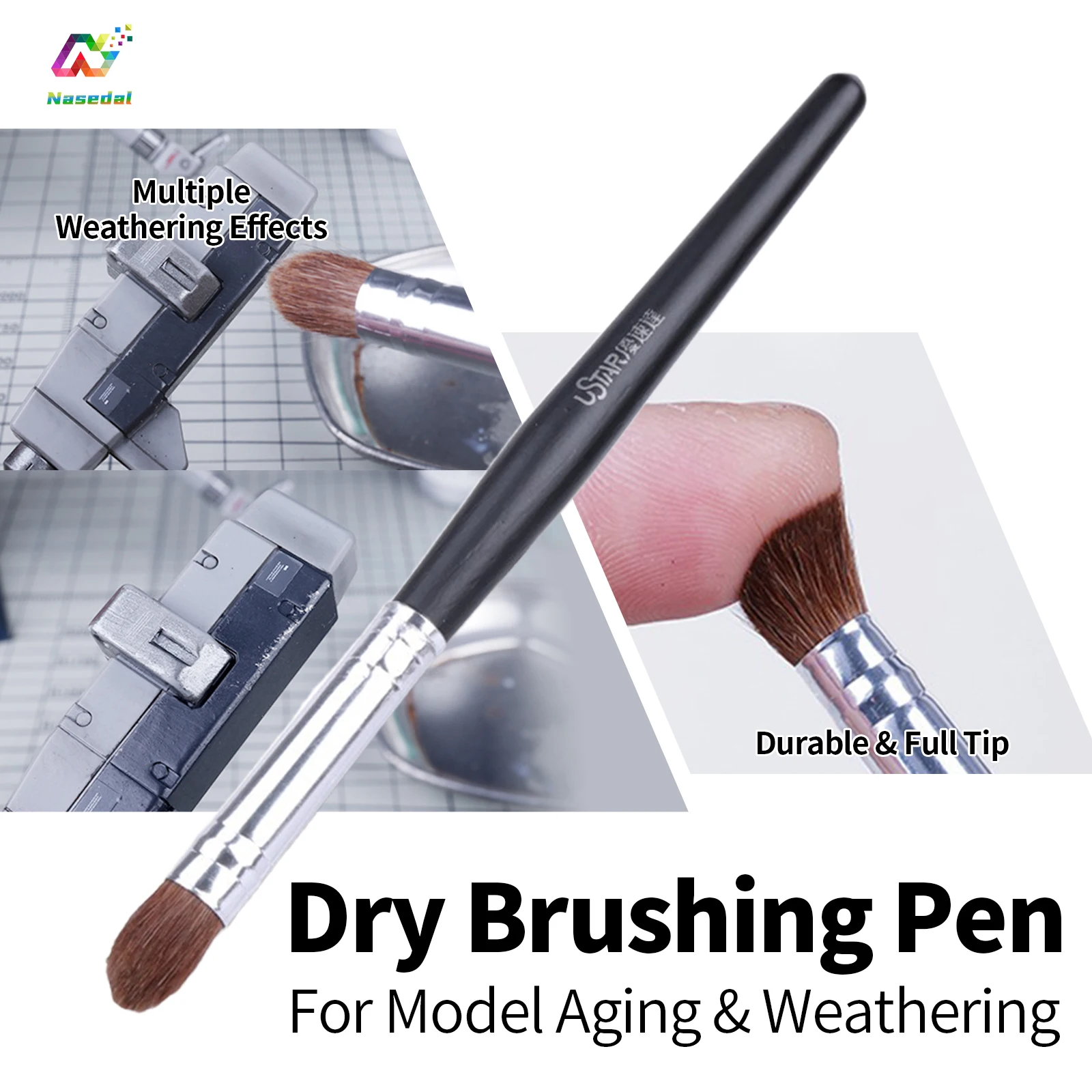 Ustar UA-90220Q فرشاة جافة ل Gundam العسكرية نموذج مصغر أدوات التجوية هواية دهان داي ماكياج أداة للحرف اليدوية