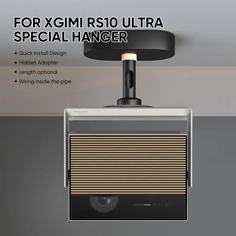 DAHUI 360° Rotatable Projector Ceiling Mount for XGIMI RS10 Length Optional 20/30/50cm Projector Hanging Stand Hidden Adapter