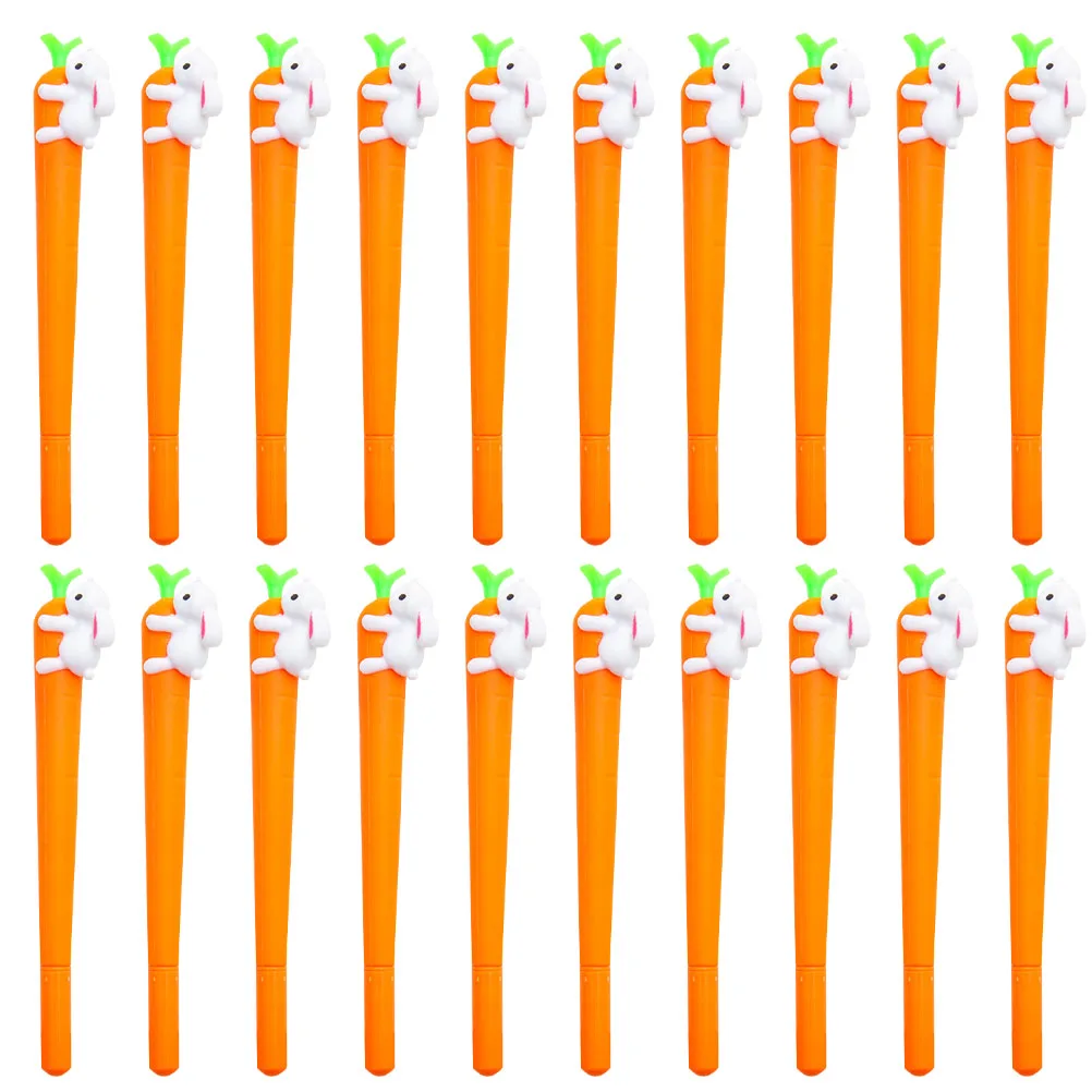 

24 Pcs Bunny Gel Ink Pens Kawaii Cartoon Animal Carrot Writing Plastic for Journaling Aesthetic School Supplies Student