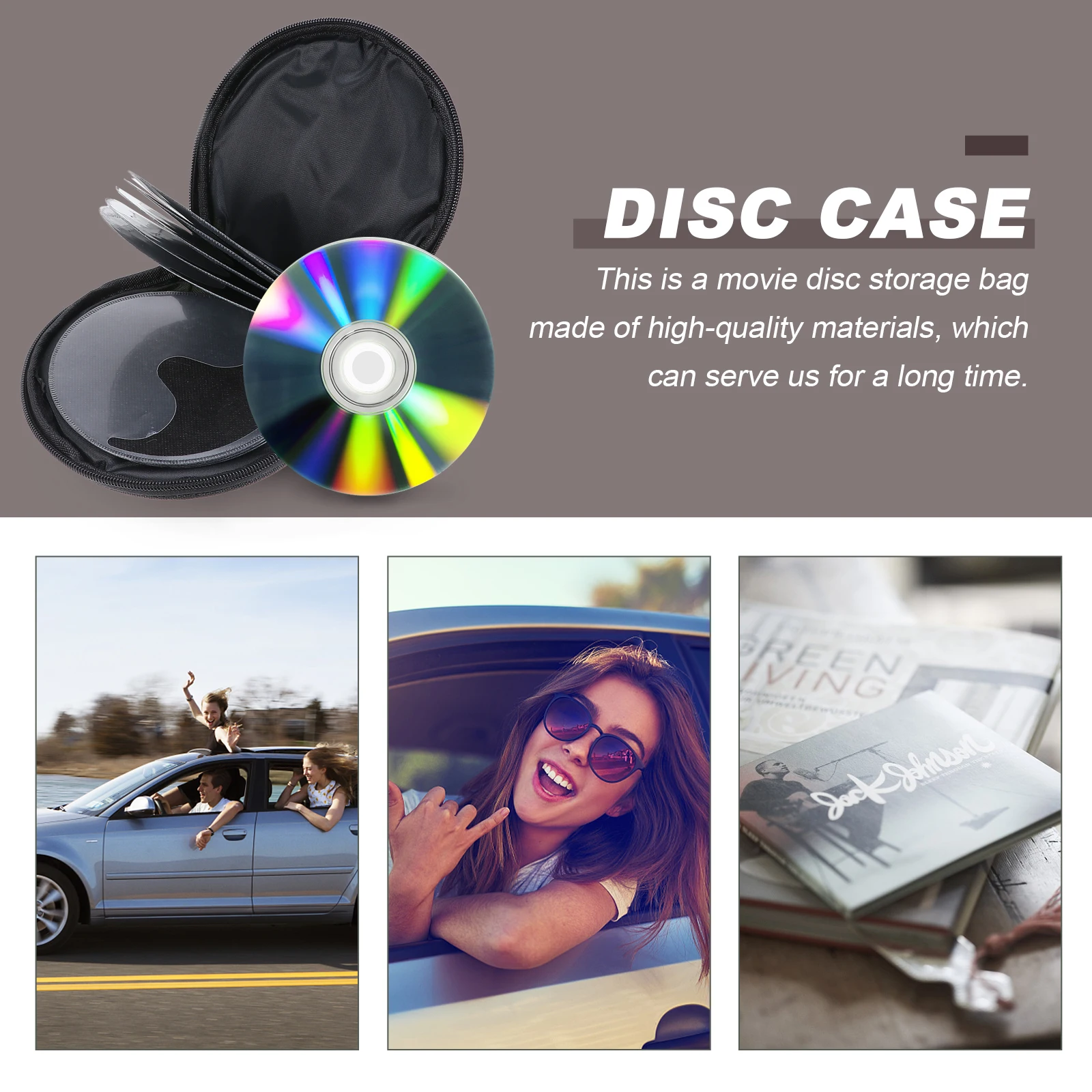 

Large Capacity CD Storage Case Oxford Cloth Disc Bag Protects Dust scratches Round Car Album Holder Wallet