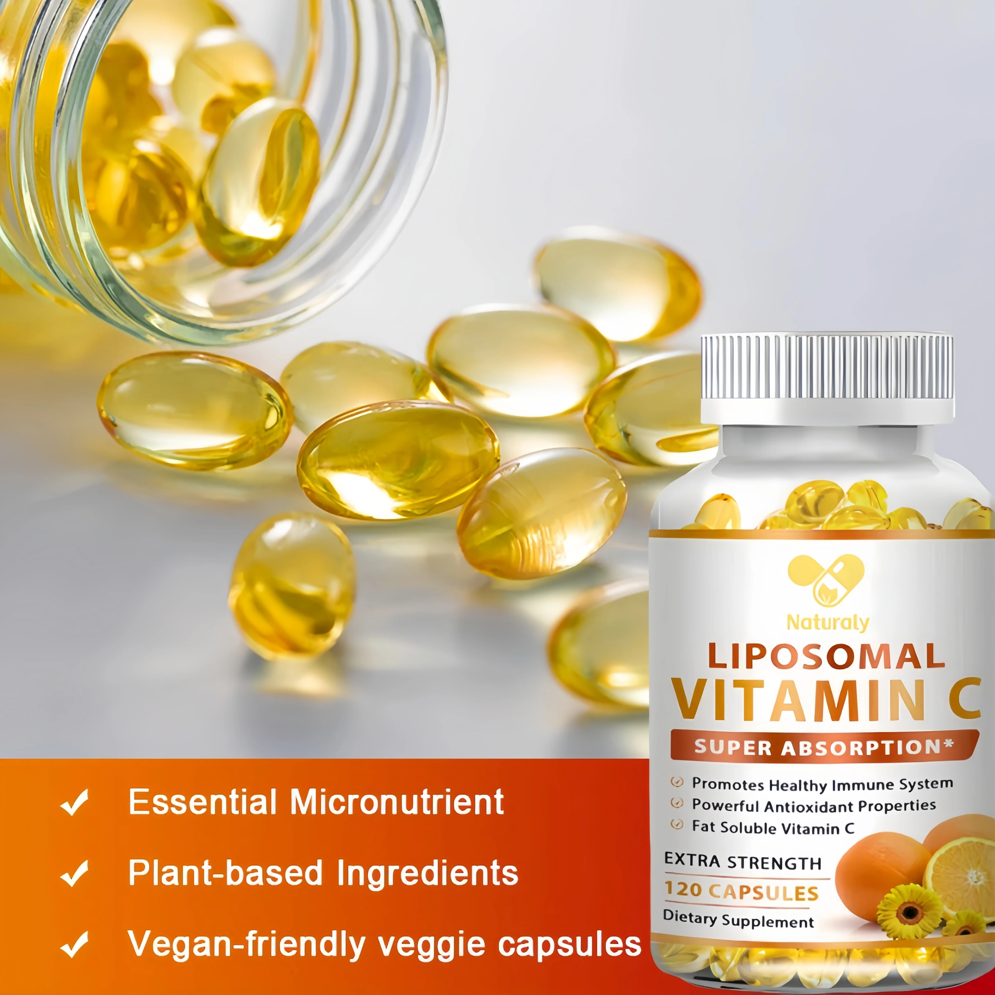 Vitamin C with Zinc 30 60/120 Capsules Serving | Vitamin Dietery Supplement | Non-GMO & Gluten Free Vegan