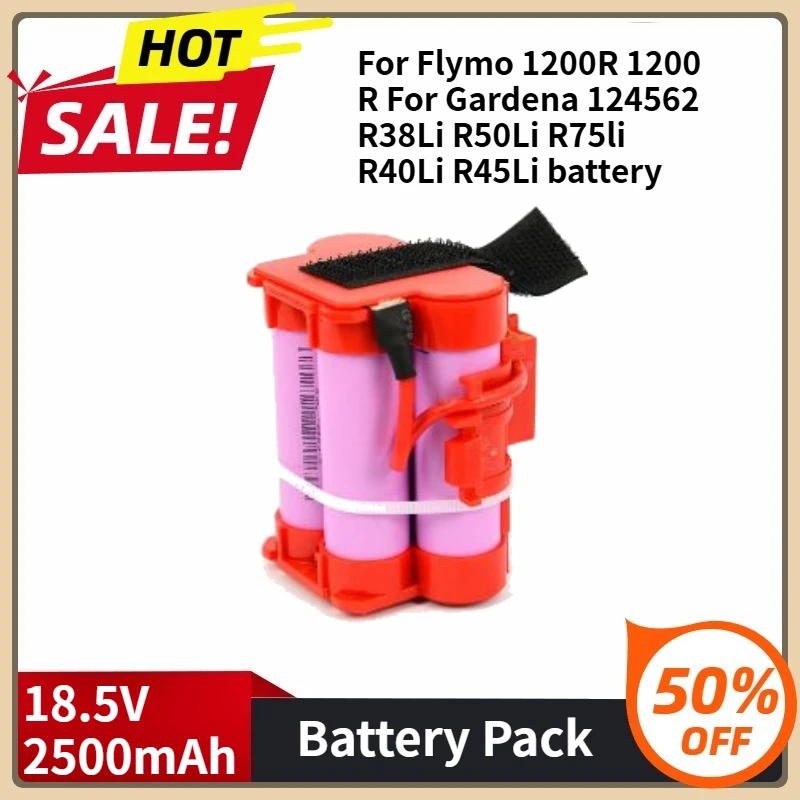 Replacement Battery For Flymo 1200R 1200 R For Gardena 124562 R38Li R50Li R75li R40Li R45Li 18.5V 2500mAh Battery