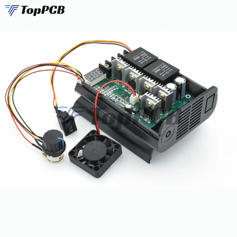 PWM dc motor speed controller max 60A CW CCW digital display 0~100% adjustable drive module Input 10V~55V