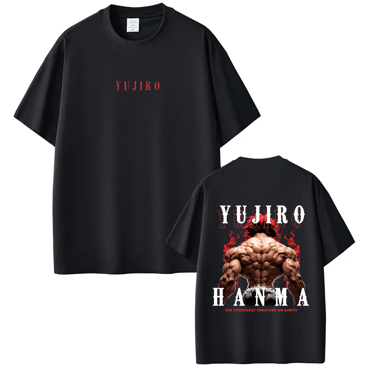 Hot Sale Anime Baki Yujiro Hanma The Strongest Creature on Earth T-shirt Men Women Cartoon Casual Oversized Short Sleeve Tshirt