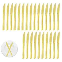 Gold Cutlery Set Of 25pcs Reusable Cutlery Sets With 25 Forks Knives And Spoons Easy To Clean Meal Tableware for Party Serving