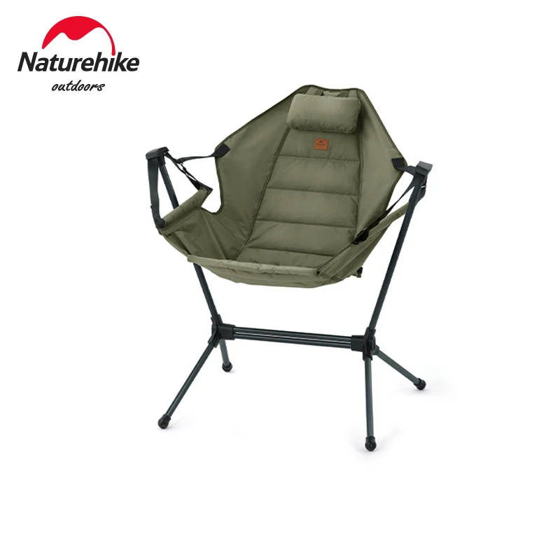 Naturehike Outdoor Folding Rocking Chair Adjustable Lounger Portable Beach Backrest Seat For  Camping Hiking Fishing With Pillow