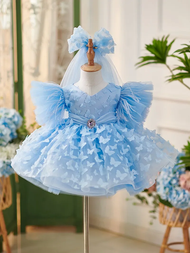 Elegant Luxury Sequin Fluffy Princess Dress Flower Girl Dress for Wedding Dance Performances Holiday Celebrations Birthday Party