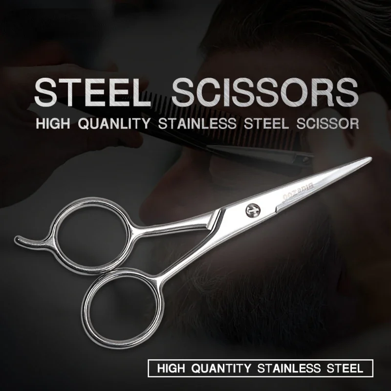 Big Ring Scissors Nose Hair Beard Beard Eyebrow Stainless Steel Beauty Scissor Silver Color Gift for Father