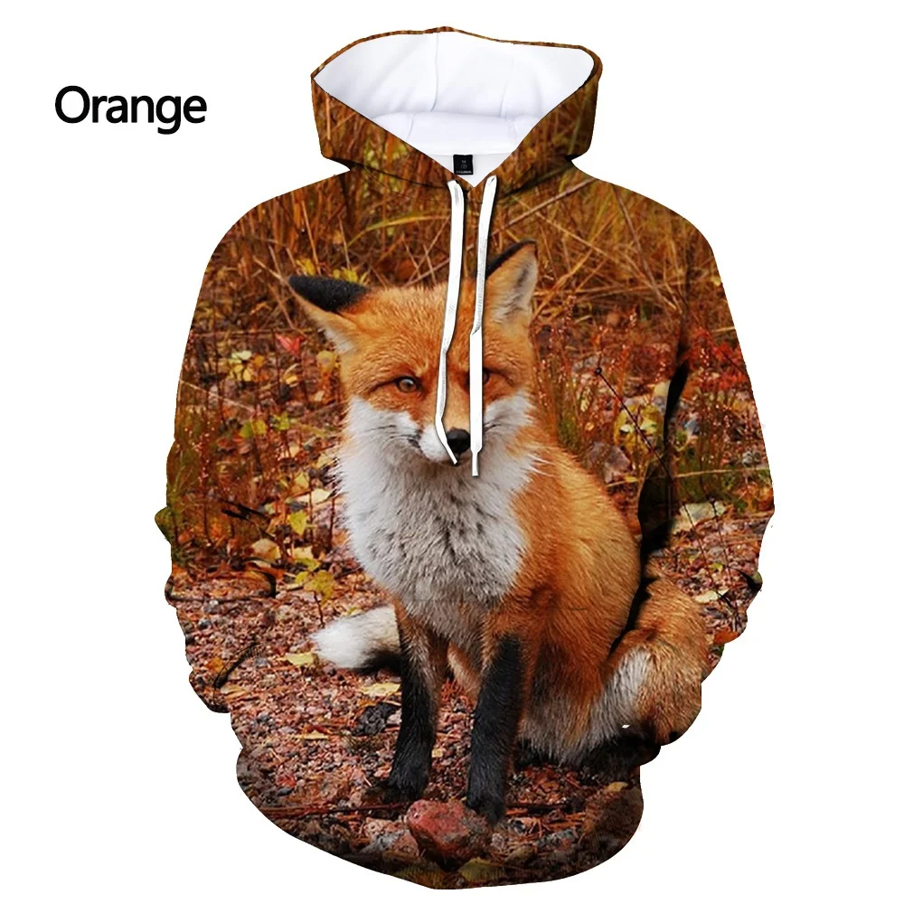 Hoodies 3D Print Cute Animal Foxes Sweatshirts Boy Girl Unisex Oversized Hooded Sweatshirts Kids Fashion Pullovers Clothes Coat