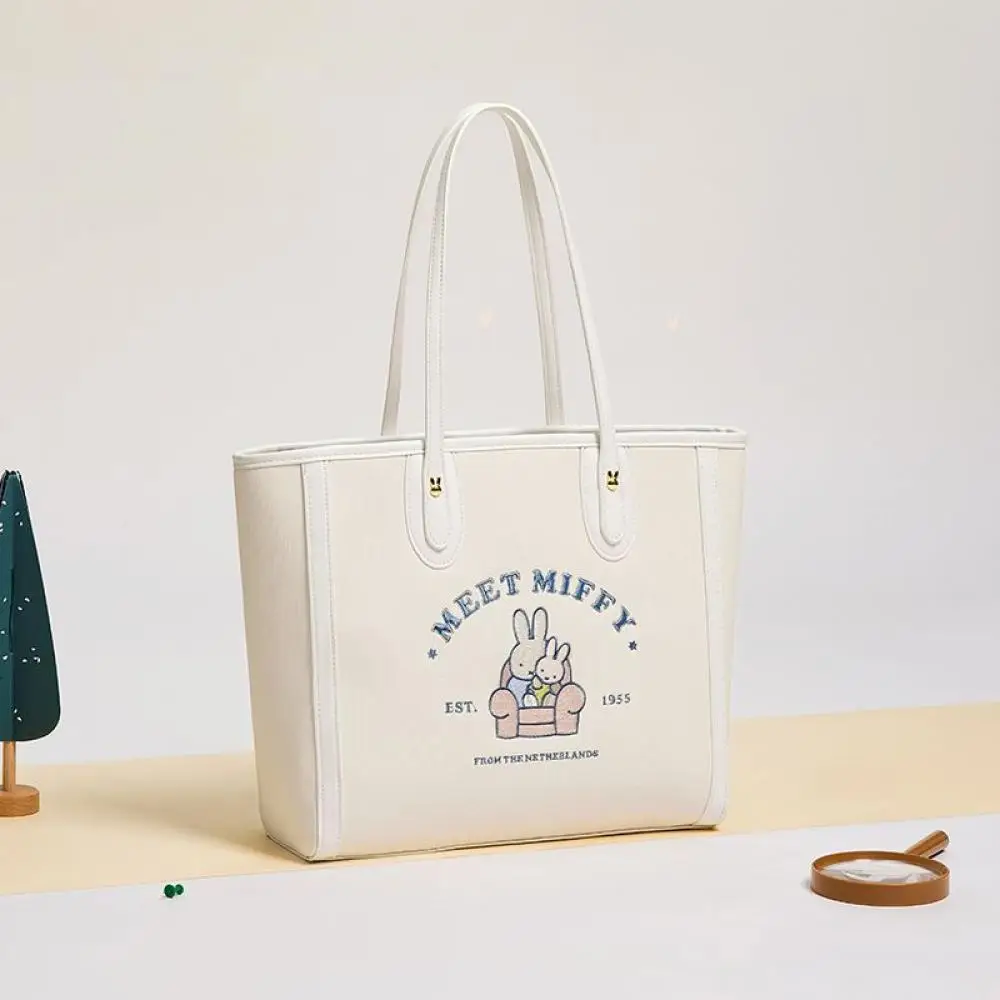Torba na ramię Miffy, urocza dziewczęca torba o dużej pojemności, modna i uniwersalna torba pod pachę, torba z wykwintnym haftem.