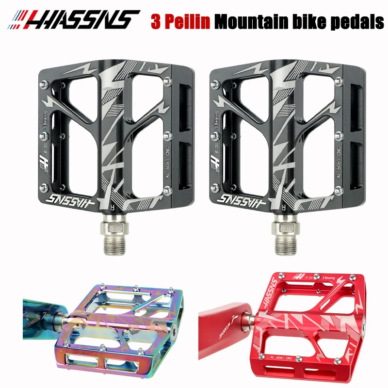 HASSNS Bicycle Pedals Mtb Mountain Bike Platform 3 Bearings Pedal Aluminum Footrest Crankbrothers Flat Pedales Bicicleta Cycling