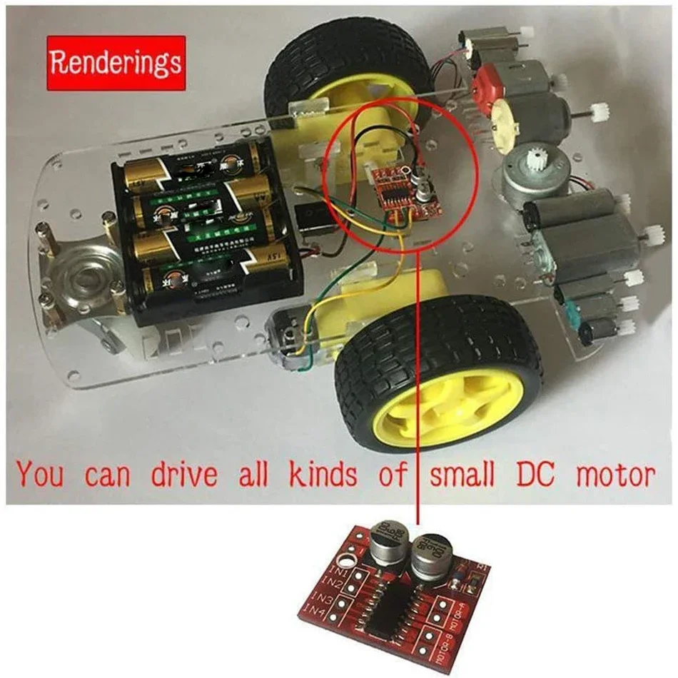 L298N DC Controlador De Motor Mini، MX1508، قناة مزدوجة، 1.5A، 2 Vicas، PWM، Controlador De Velocidad، Puente H Dual، Reemplazar
