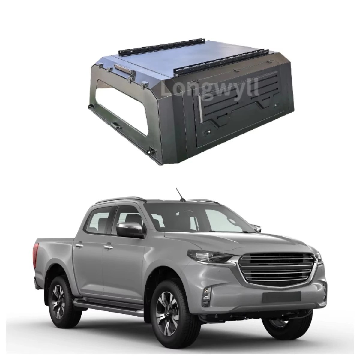 

Heavy-Duty Aluminum Alloy Tonneau Cover Waterproof Anti-Rust SmartCap Topper for BT-50 Truck Bed Camper Tailbox Pickup