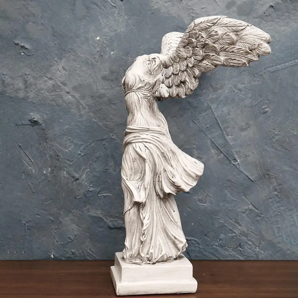 

Desktop Statue Clear Carved Good Posture Spreading Wings Resin European Style Victory Goddess Sculpture Ornament Home Decor