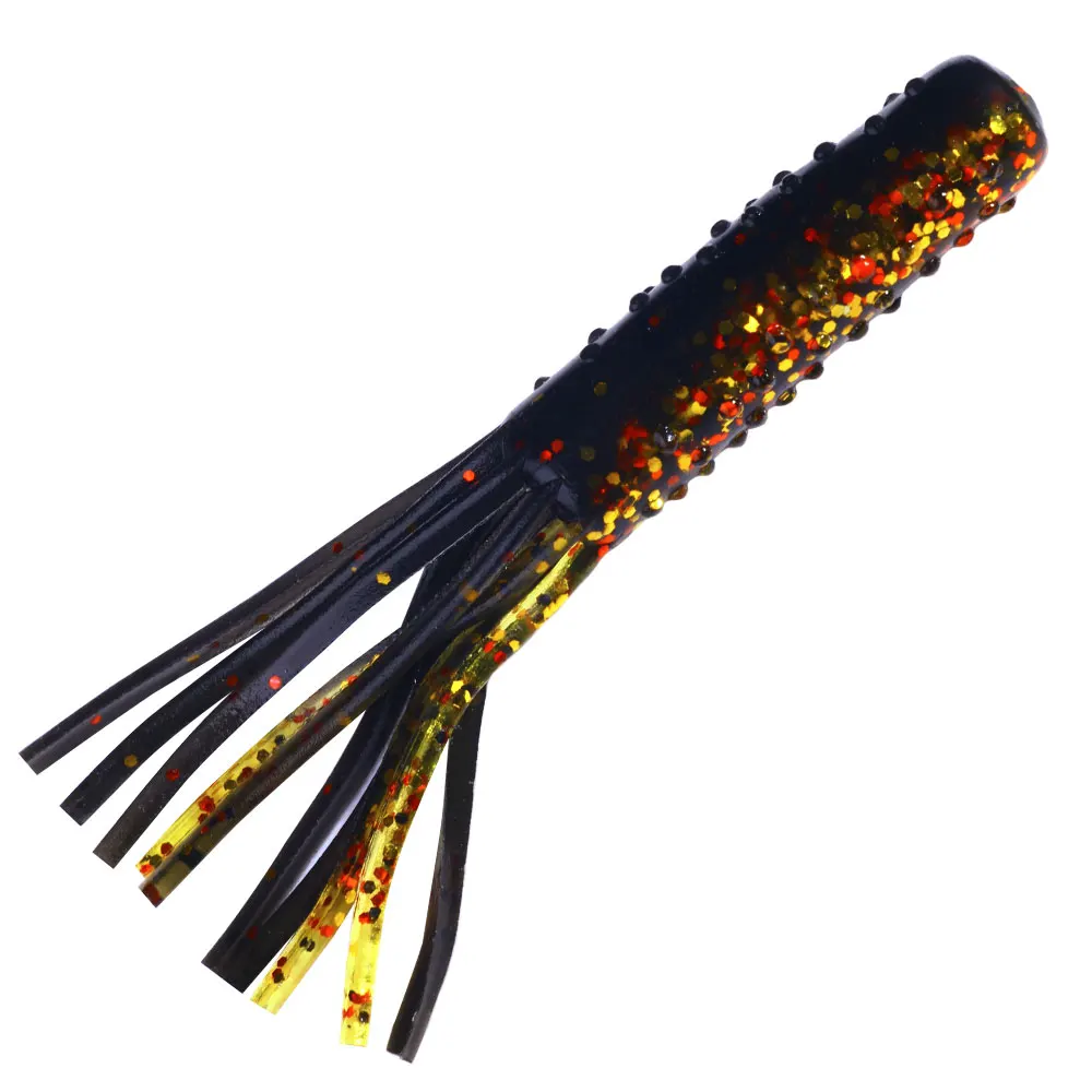 10 Stück Röhrenförmiger Bartköder aus PVC, 7cm 3,3g, 6 Farben, Angelköder mit Fischgeruch, Künstlicher Köder für Süßwasser-Barsch- und Karpfenangeln