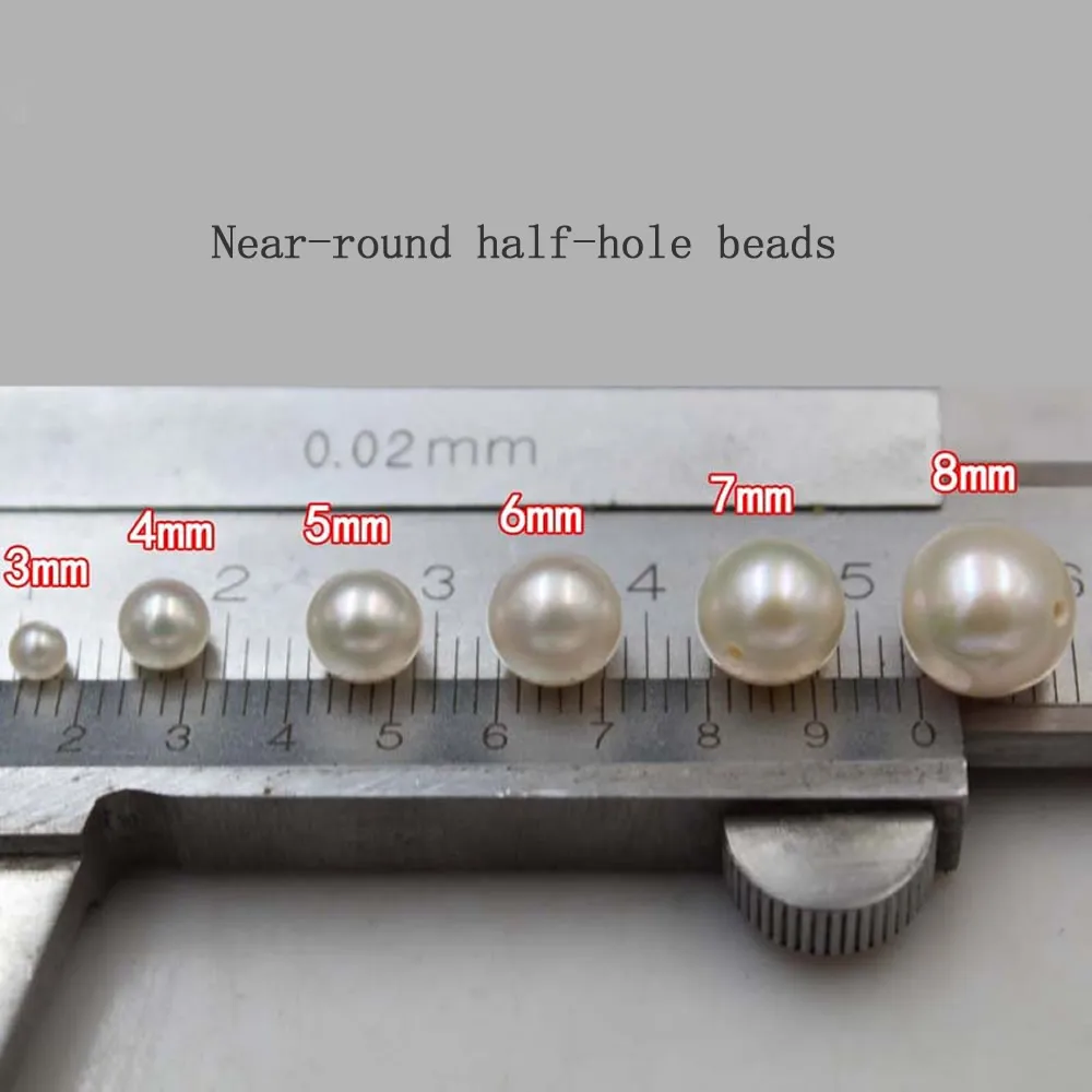 1pc Natural Freshwater Pearls Quality Near Round Half Hole Beads Used In Jewelry Making DIY Bracelet Necklace Jewelry Accessorie