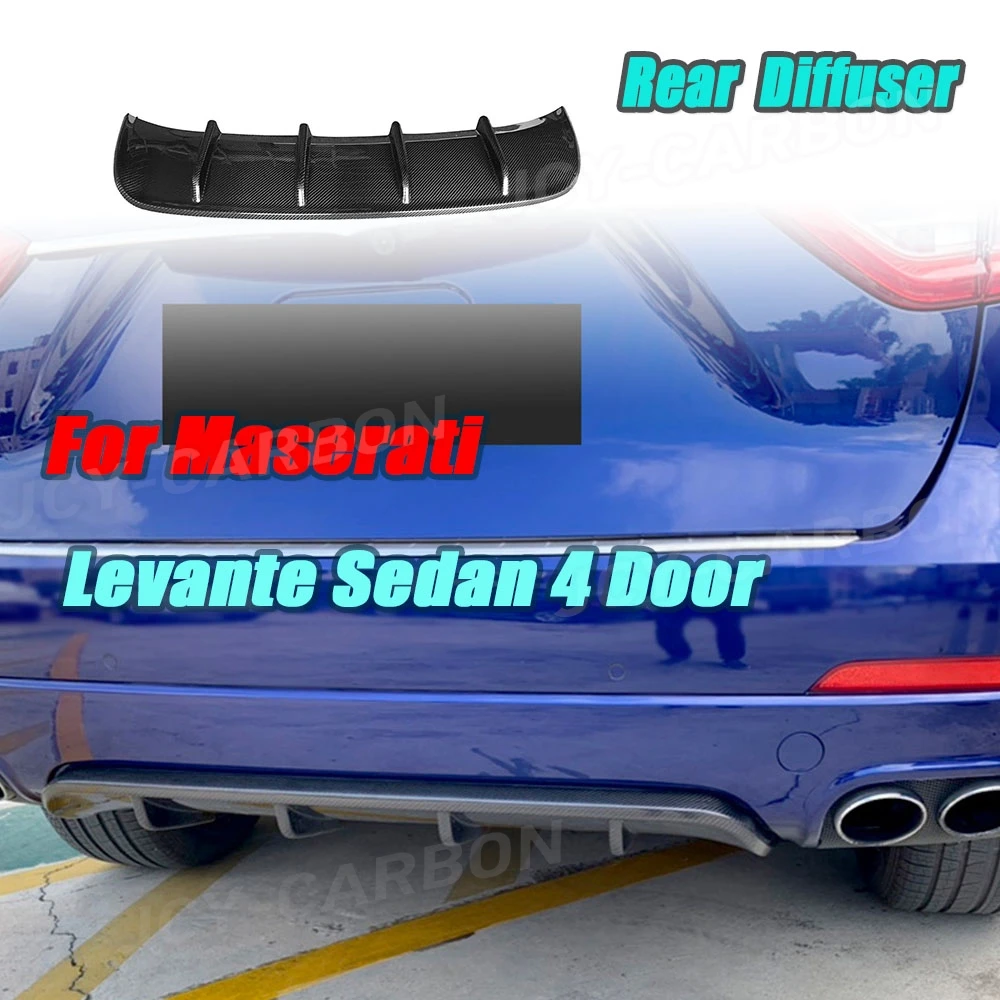 

Dry Carbon Fiber Rear Bumper Lip Spoiler Rear Diffuser Canard Air Vent Trim For Maserati Levante Sedan 4 Door 2016-2019 Bodykit