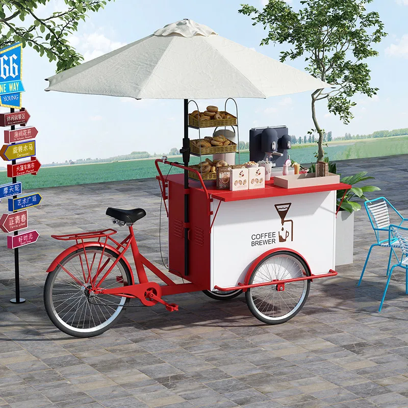 YJQ tricycle dedicated mobile clock in business Internet celebrity sales car dining car mobile float