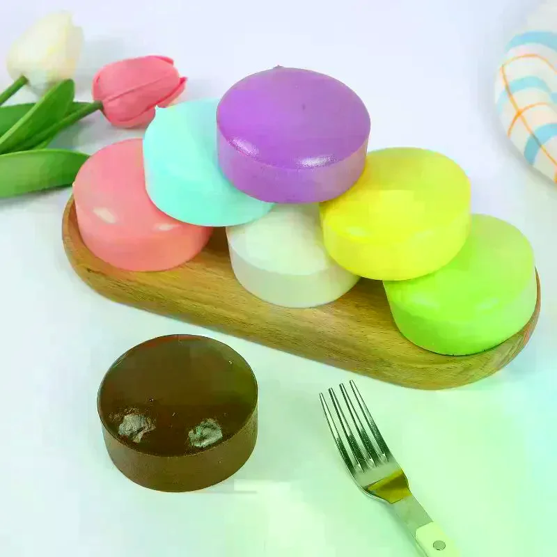 1Pcs Round Cake Toy Colorful Pudding Shaped Squeeze Stress Relief Toys Soft Slow Rising Fidget Toy For Kids Party Decor Gift