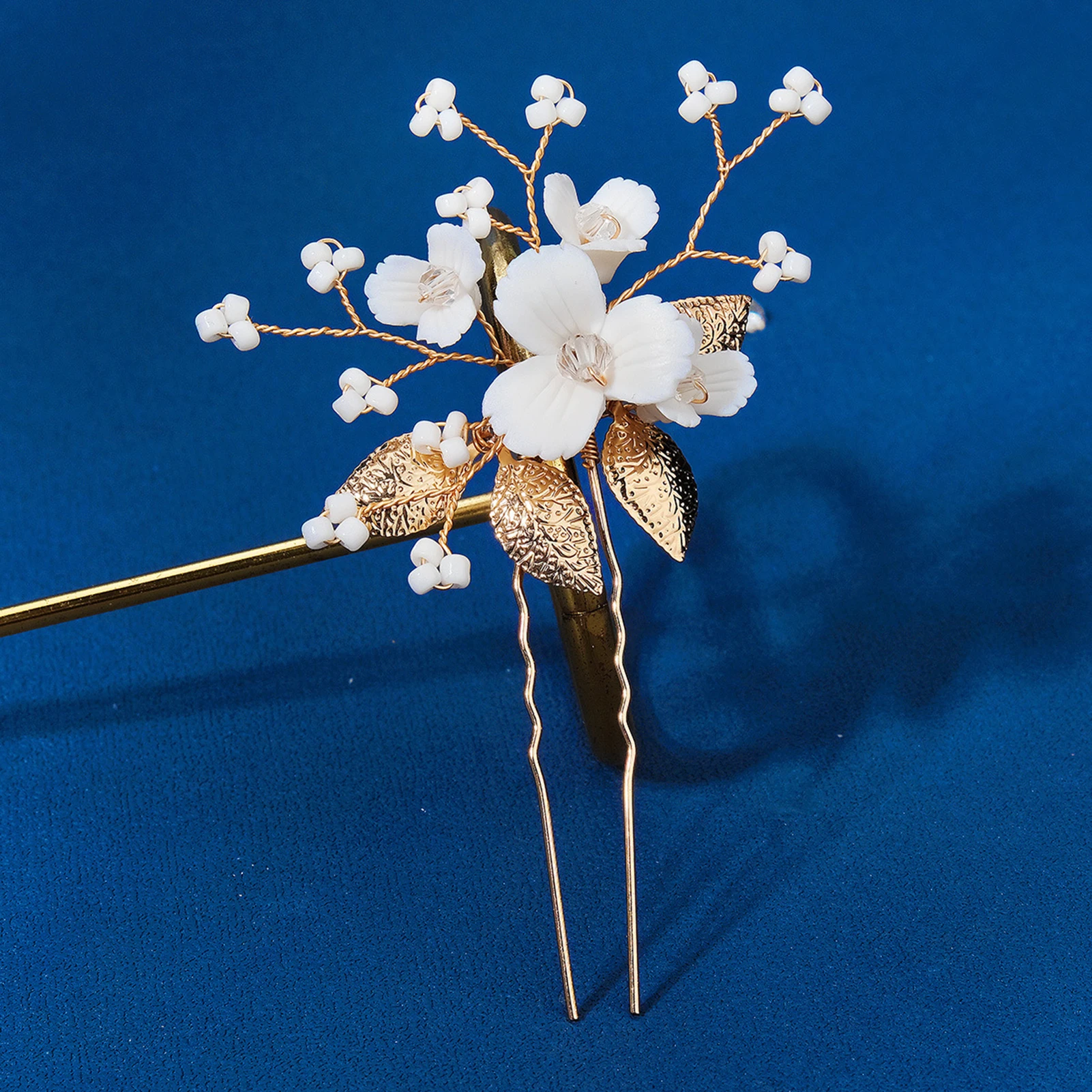 دبابيس الشعر زهرة U شكل خوذة سبيكة الزفاف دبوس الشعر زهرة مقاطع الشعر لمهرجان حفل زفاف رئيس اكسسوارات الديكور #1