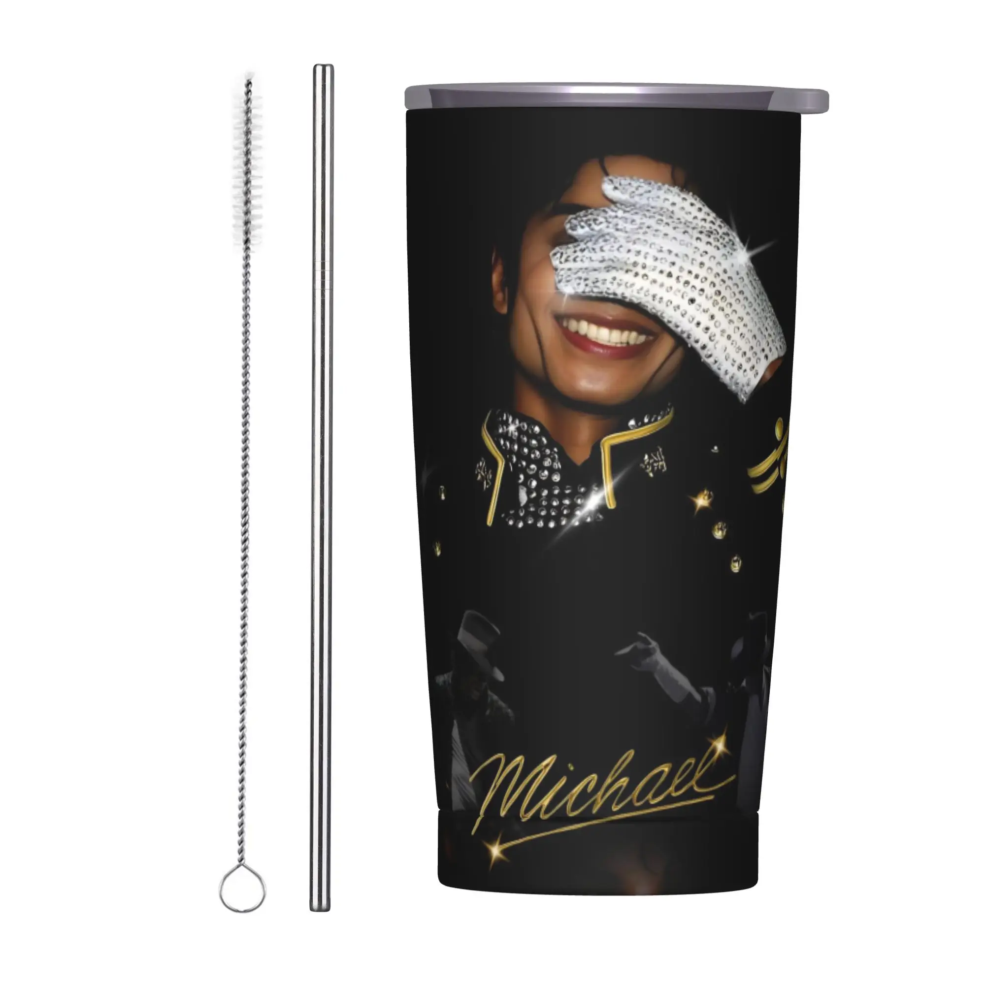 Singer Michael Jacksons MJ Tour 2026 Insulated Tumbler with Straws  Stainless Steel Thermal Mug Outdoor Portable Car Bottle 20oz