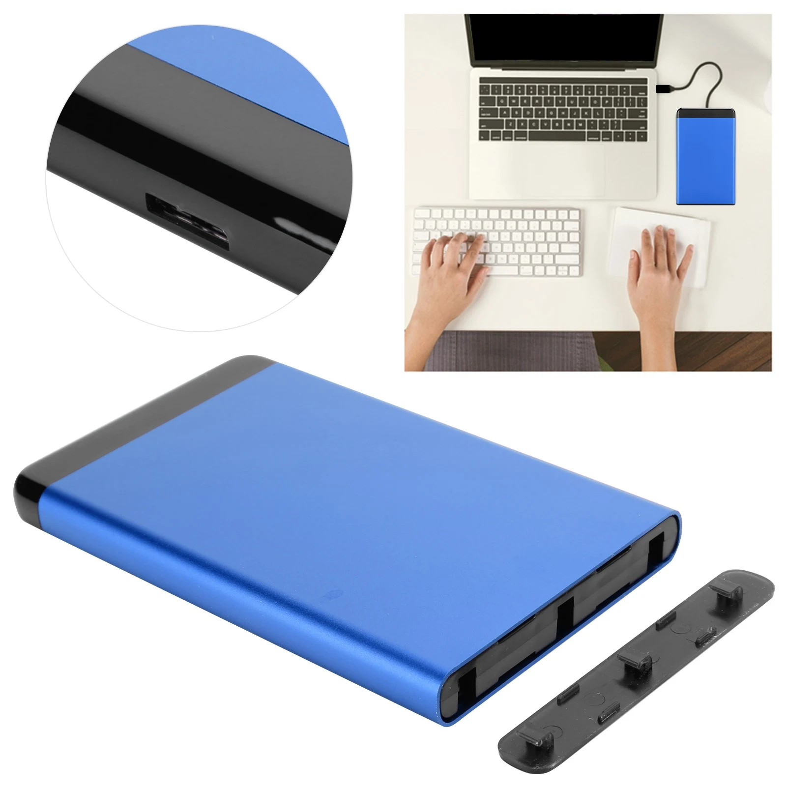 

Hard Disk Enclosure Mobile Hard Disk Enclosure USB3.0 Portable Aluminum Alloy for 2.5in SSD Support 8TB (Not Inclube Hard Disk)