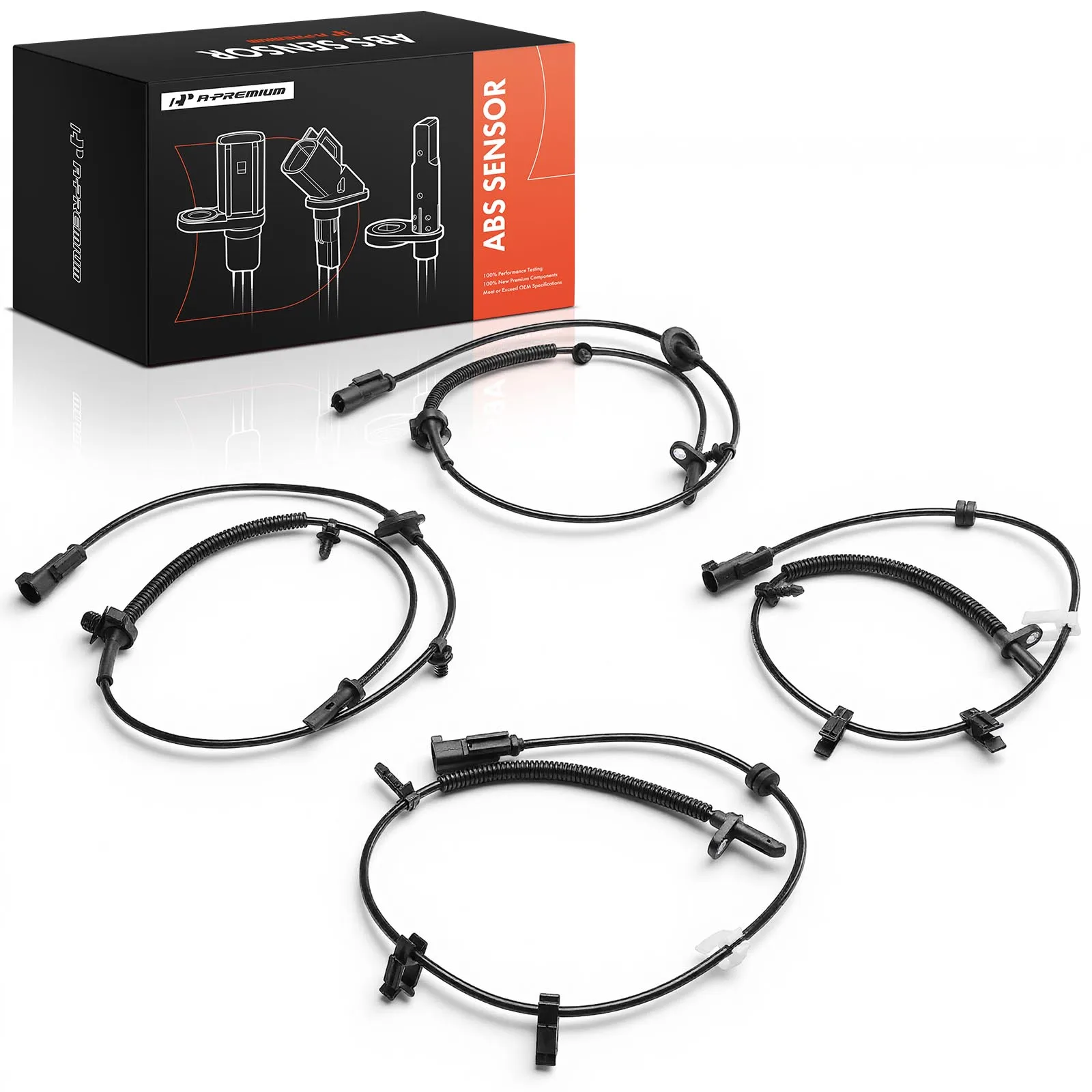 A-Premium 4Pcs Front & Rear Side(Driver & Passenger Side) ABS Wheel Speed Sensor for Chevrolet Traverse 2009-2017 GMC Acadia