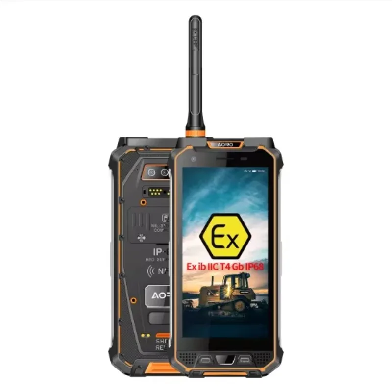 AORO M5 مقاوم للماء يده أندرويد Poc Ip68 Dmr راديو Atex IECEX ZONE 1 Atex الهاتف الذكي VHF أو UHF DMR راديو وعرة الهاتف