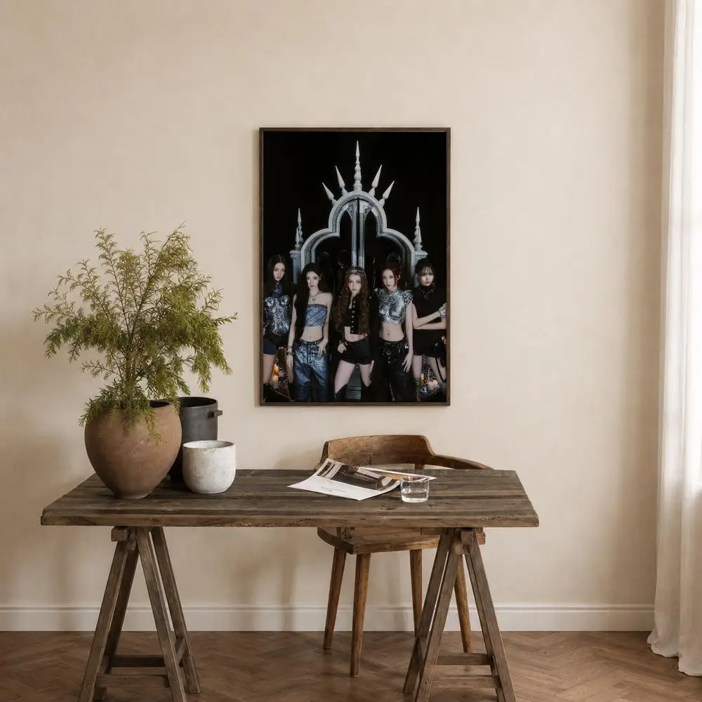 Girl Group MEOVV Poster Self‑Adhesive Waterproof PP Poster Coffee House Bar Wall Art Sticker Room Home Decor