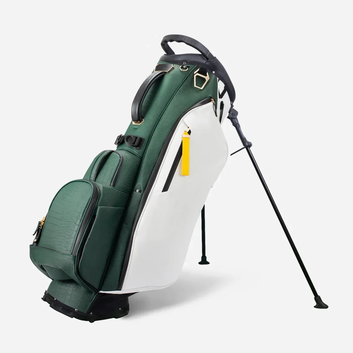 New green and white golf bag, high-end crocodile pattern PU golf bracket bag, professional game bag.