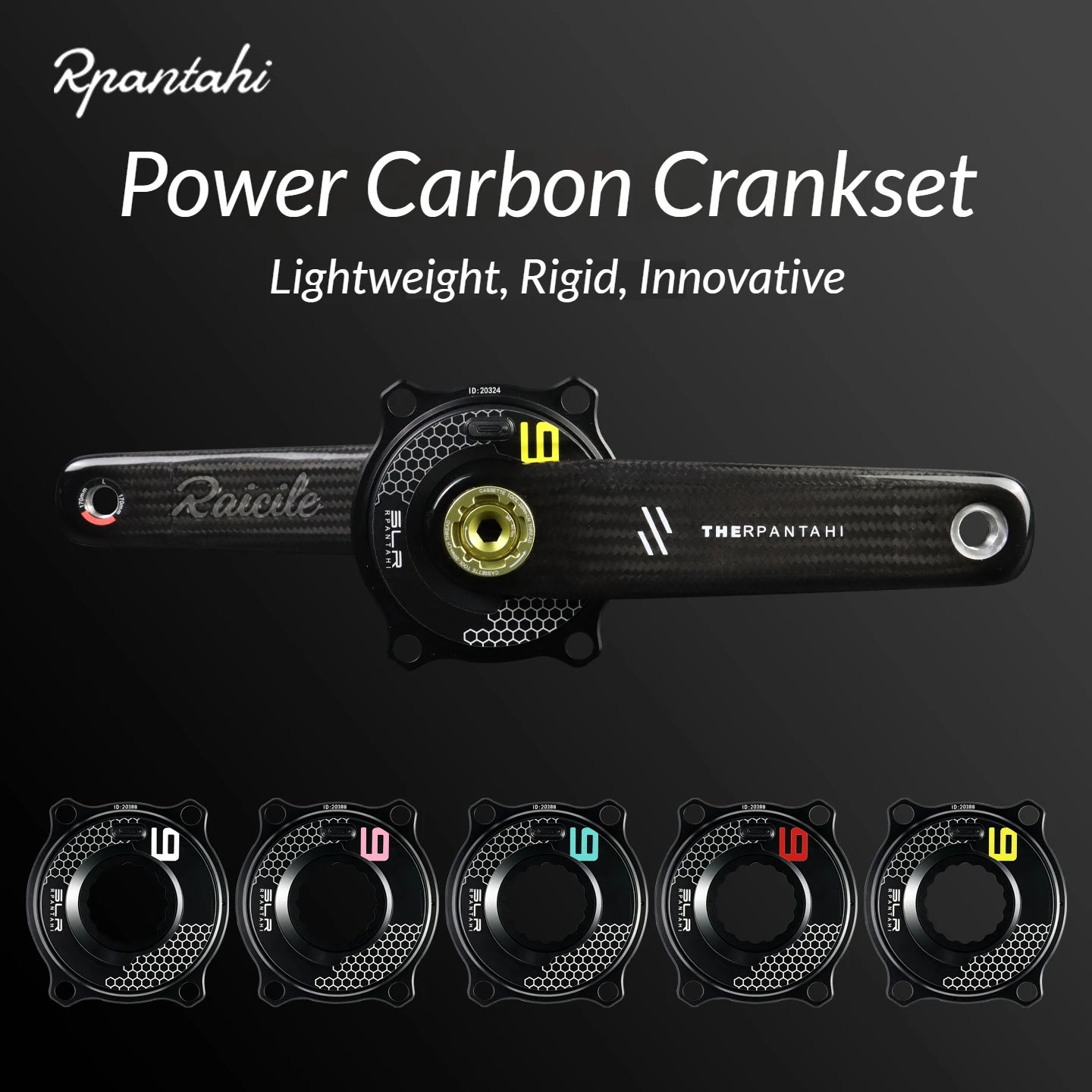 rpantahi pedalier de fibra de carbono para bicicleta de carretera medidor de potencia slr abrazadera de platos ciclismo inteligente de precision interfaz easton 1501725mm