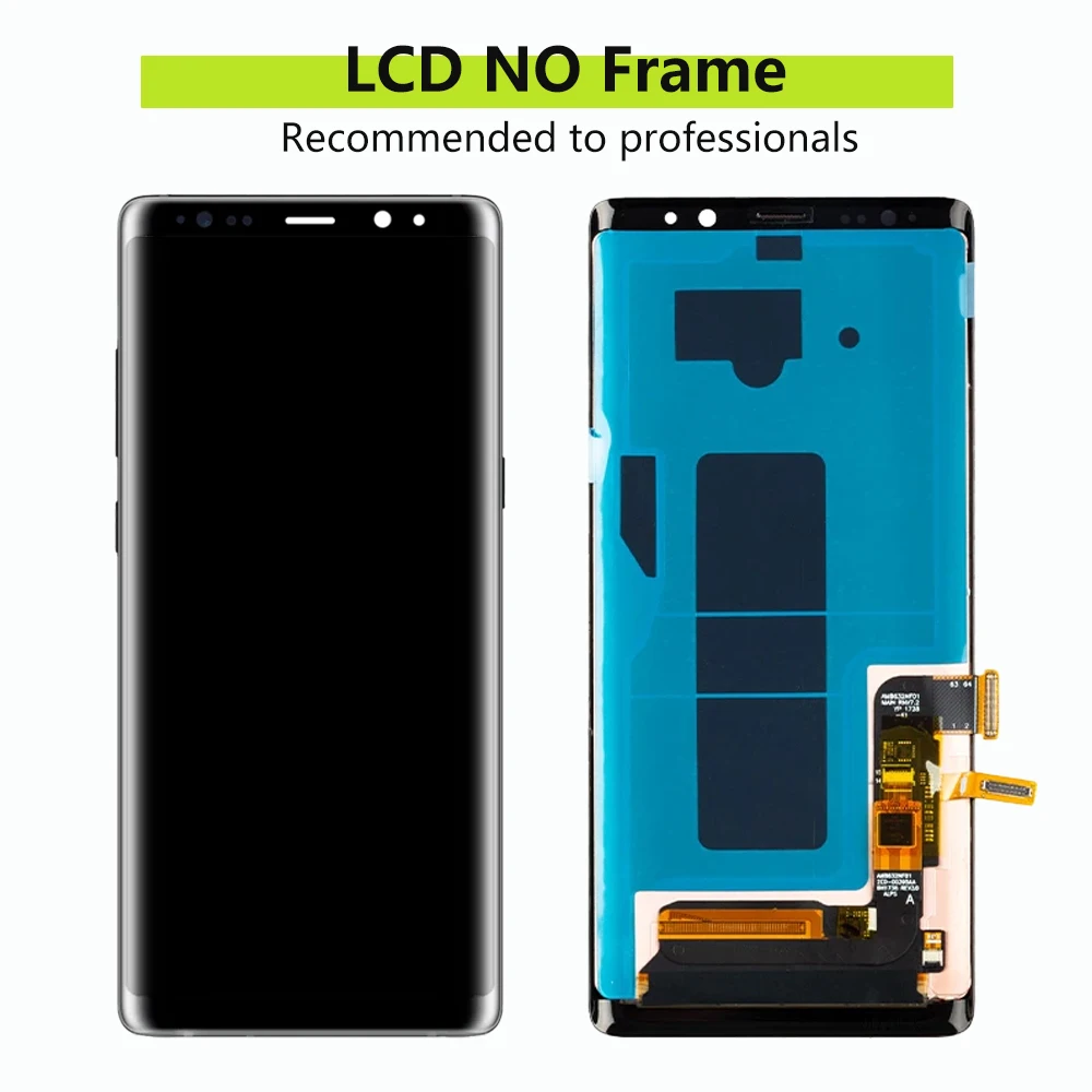 Super AMOLED For Samsung Galaxy Note 8 N950 N950F N9500 LCD Display Touch Screen Digitizer Assembly Replacement Parts with Frame