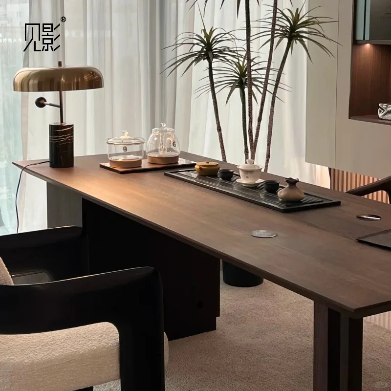 

Black walnut new Chinese solid wood table and chair combination table table house office household