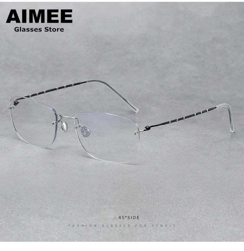 Denmark Brand Titanium Frameless Glasses Frame Men Women Rimless Square Optical Eyewear Ultralight Prescription Eyeglasses Gafas