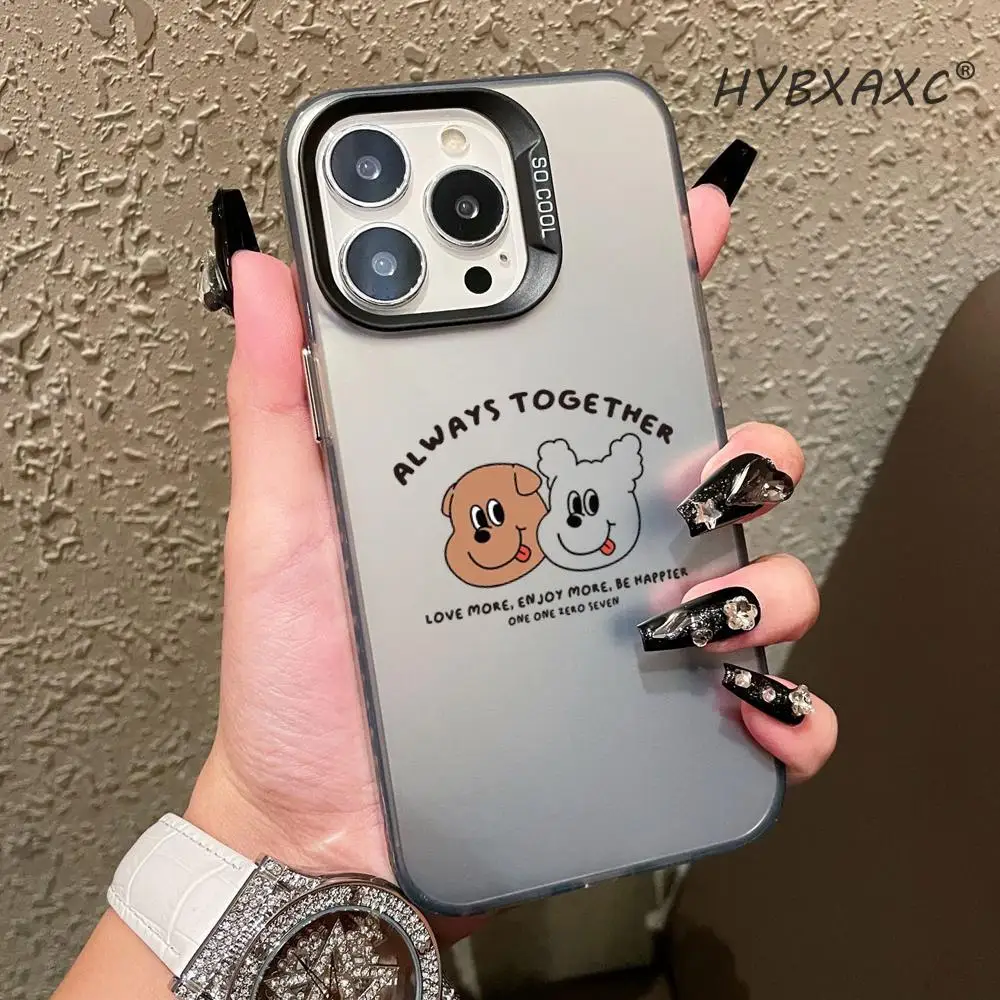 

Line Puppy A-lways T-ogether Couple Phone Case Shockproof Soft Silicone Cover For iPhone 17 16 15 14 13 Pro Max All Models