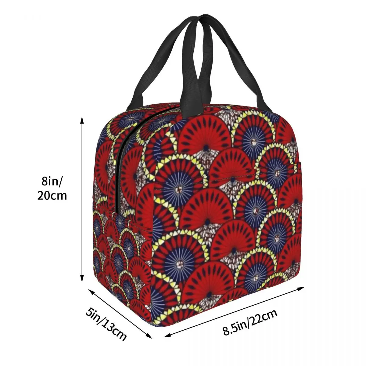 Ankara Dutch Wax Print Thermal Insulated Lunch Bags Women African Patterns Lunch Tote for Outdoor Camping Travel Food Box