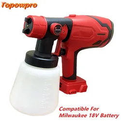 Compatible For Milwaukee 18V Battery 800ML Electric Spray Gun High Power  Cordless Paint Sprayer Auto Furniture Steel