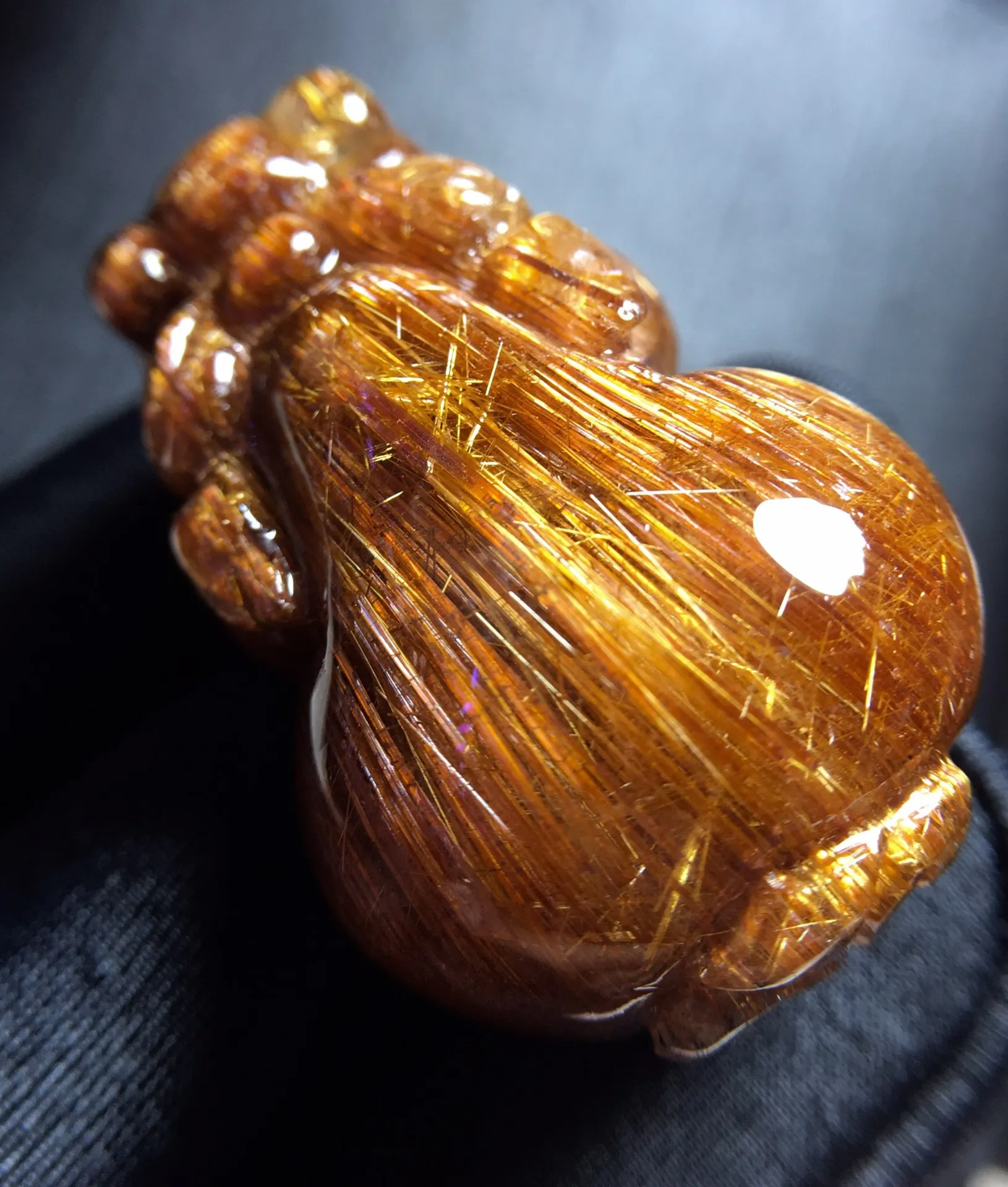 النحاس الطبيعي Rutilated قلادة من الكوارتز بي شيوى Rutilated الكوارتز مجوهرات 37.8*25.7*20.5 مللي متر الرجال النساء البرازيل AAAAAAA