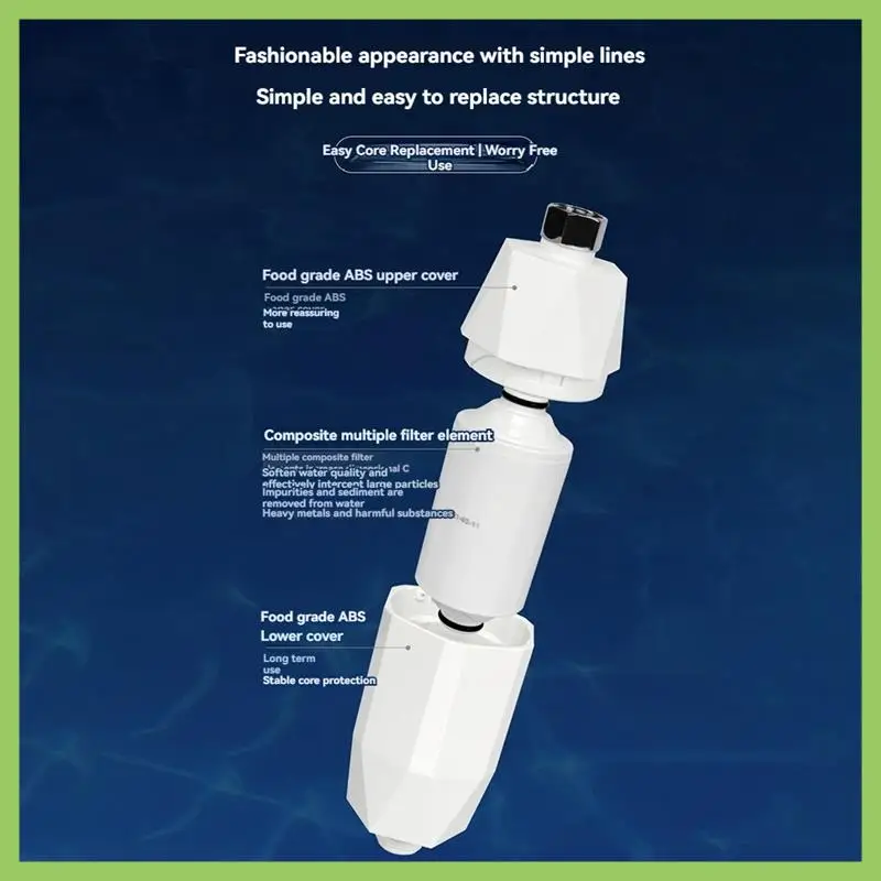 Depuratore d'acqua per doccia, vitamina C, filtro rivitalizzante per l'acqua della doccia, riduce il cloro e i metalli pesanti, migliora il prurito della pelle secca