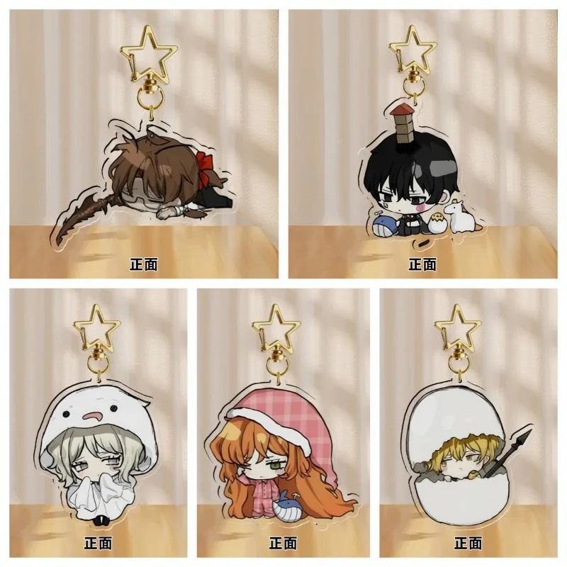 Limbus Company Anime KeyChain ‌Hong Lu Heathcliff Men Key Chain for Women Cartoon Kawaii Figure Acrylic Keyring Pendant Gift